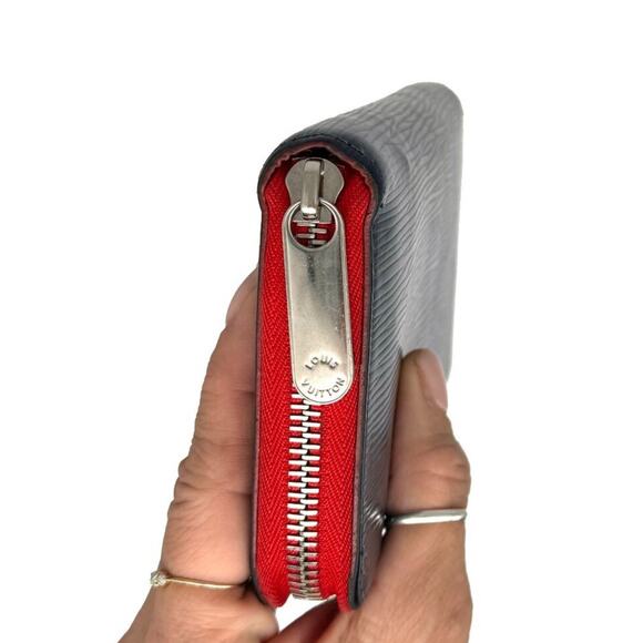 Louis Vuitton Blue & Red Epi Wallet Silver Hardware EUC - Picture 5 of 12